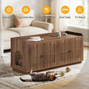 55" Cat Litter Box Enclosure with 2 Storage Cabinets and Side Entrance