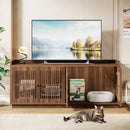 55" Cat Litter Box Enclosure with 2 Storage Cabinets and Side Entrance
