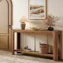Narrow 2-Tier Sofa Table - Farmhouse Wooden Console Table