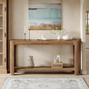 Narrow 2-Tier Sofa Table - Farmhouse Wooden Console Table