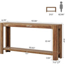Narrow 2-Tier Sofa Table - Farmhouse Wooden Console Table