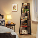 5-Tier Corner Shelf, 70" Tall Corner Bookshelf & Plant Stand