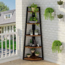 5-Tier Corner Shelf, 70" Tall Corner Bookshelf & Plant Stand