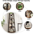 5-Tier Corner Shelf, 70" Tall Corner Bookshelf & Plant Stand