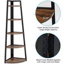 5-Tier Corner Shelf, 70" Tall Corner Bookshelf & Plant Stand