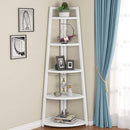 5-Tier Corner Shelf, 70" Tall Corner Bookshelf & Plant Stand