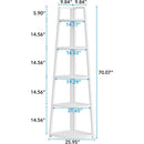 5-Tier Corner Shelf, 70" Tall Corner Bookshelf & Plant Stand