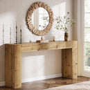 63" Console Table, Solid Wood Farmhouse Sofa & Entryway Table