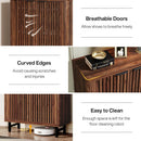 6-Tier Wooden Shoe Storage Cabinet with Louvered Doors & Adjustable Shelves