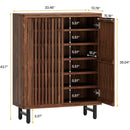 6-Tier Wooden Shoe Storage Cabinet with Louvered Doors & Adjustable Shelves