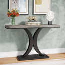 Narrow Entryway Console Table with Geometric Metal Base