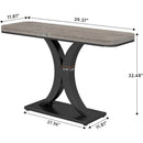 Narrow Entryway Console Table with Geometric Metal Base