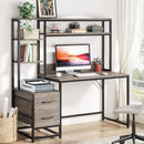 Computer Desk with Drawers, Storage Shelves and Top Hutch