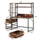 Computer Desk with Drawers, Storage Shelves and Top Hutch