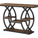 4-Tier Industrial Console Table with Storage Shelves