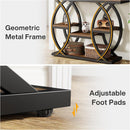 4-Tier Industrial Console Table with Storage Shelves