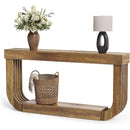 70.9" Solid Wood Console Table with U-Shaped Pedestal