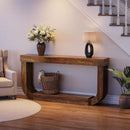 70.9" Solid Wood Console Table with U-Shaped Pedestal