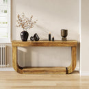 70.9" Solid Wood Console Table with U-Shaped Pedestal