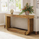 70.9" Solid Wood Console Table with U-Shaped Pedestal