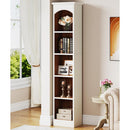 Narrow Bookcase, 5-Tier Cube Bookshelf and Display Rack with Storage