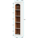 Narrow Bookcase, 5-Tier Cube Bookshelf and Display Rack with Storage
