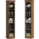 Narrow Bookcase, 5-Tier Cube Bookshelf and Display Rack with Storage