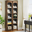 Narrow Bookcase, 5-Tier Cube Bookshelf and Display Rack with Storage