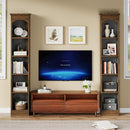 Narrow Bookcase, 5-Tier Cube Bookshelf and Display Rack with Storage