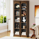 Narrow Bookcase, 5-Tier Cube Bookshelf and Display Rack with Storage
