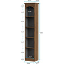 Narrow Bookcase, 5-Tier Cube Bookshelf and Display Rack with Storage