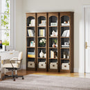 Narrow Bookcase, 5-Tier Cube Bookshelf and Display Rack with Storage