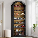 Tall Arched Bookcase, 6/8-Tier Wooden Display Shelving Unit