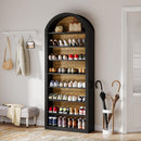 Tall Arched Bookcase, 6/8-Tier Wooden Display Shelving Unit