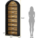 Tall Arched Bookcase, 6/8-Tier Wooden Display Shelving Unit