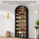 Tall Arched Bookcase, 6/8-Tier Wooden Display Shelving Unit