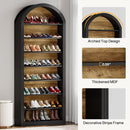 Tall Arched Bookcase, 6/8-Tier Wooden Display Shelving Unit