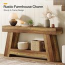 70.87" Console Table, Farmhouse 2-Tier Sofa Table with Open Storage Shelf