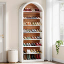 Tall Arched Bookcase, 6/8-Tier Wooden Display Shelving Unit