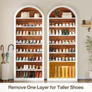 Tall Arched Bookcase, 6/8-Tier Wooden Display Shelving Unit