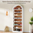Tall Arched Bookcase, 6/8-Tier Wooden Display Shelving Unit