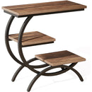 C-Shaped Side Table, Industrial 3-Tier End Table for Small Spaces