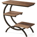 C-Shaped Side Table, Industrial 3-Tier End Table for Small Spaces