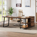 53" Reversible L-Shaped Computer Desk with 3 Drawers & Shelves
