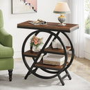 4-Tier Industrial End Table with Storage Shelves