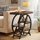 4-Tier Industrial End Table with Storage Shelves