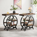 4-Tier Industrial End Table with Storage Shelves