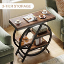4-Tier Industrial End Table with Storage Shelves