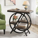 4-Tier Industrial End Table with Storage Shelves