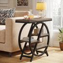 4-Tier Industrial End Table with Storage Shelves